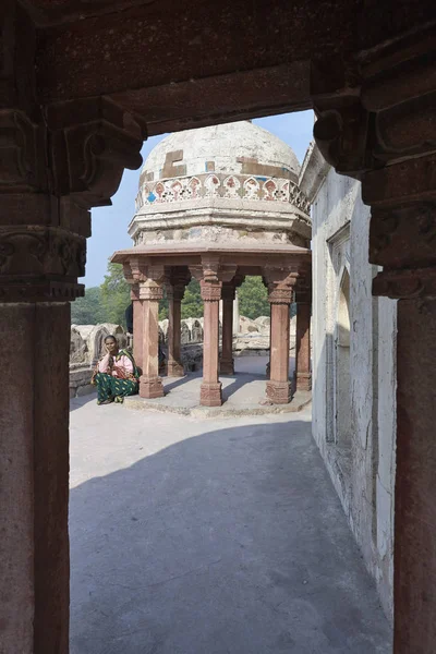 Indie Delhi Stycznia 2007 Indianka Humayun Tomb Redakcja — Zdjęcie stockowe