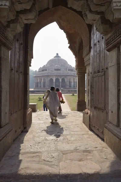 Hindistan Delhi Hintli Kadın Humayuns Mezar — Stok fotoğraf
