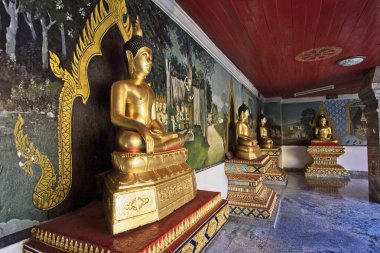 Tayland, chiang mai, phra thart DOI suthep Tapınağı (wat phra thart DOI suthep), altın Buda heykelleri