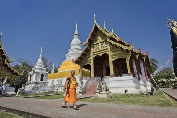 Thailand Chiang Mai Januar 2008 Buddhistischer Mönch Buddhistischen Tempel Prathat — Stockfoto