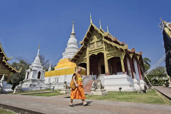 Thailand Chiang Mai January 2008 Buddhist Monk Prathat Doi Suthep — Stock Photo, Image