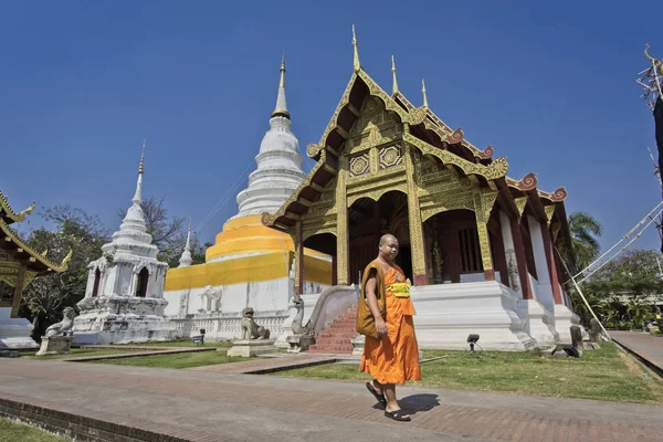 Thailand Chiang Mai January 2008 Buddhist Monk Prathat Doi Suthep — Stock Photo, Image