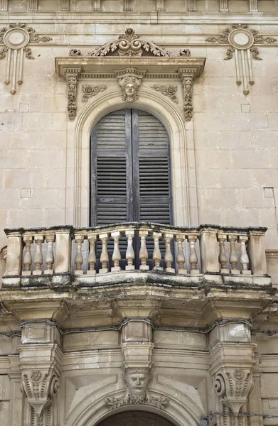 Italy Sicily Scicli Ragusa Province Baroque Building Old Balcony — Stock Photo, Image