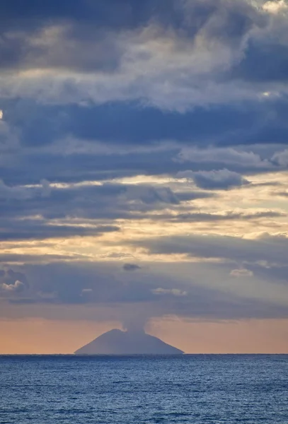 Italien Sizilien Tyrrhenisches Meer Äolische Inseln Blick Auf Den Vulkan — Stockfoto