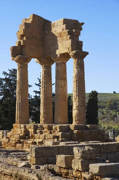 イタリア シチリア アグリジェント ギリシャ寺院谷 カストア ポリュース寺院 ヘラ寺院 — ストック写真