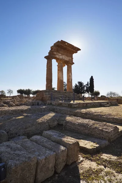 Italien Sicilien Agrigento Greklands Tempeldal Castore Och Polluce Temple Hera — Stockfoto