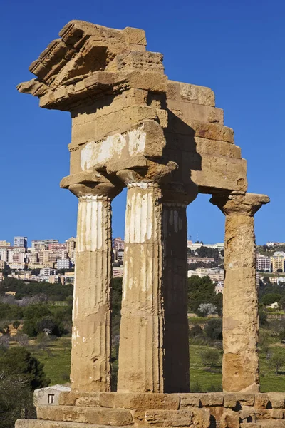 Italia Sicilia Agrigento Valle Los Templos Griegos Castore Templo Polluce —  Fotos de Stock