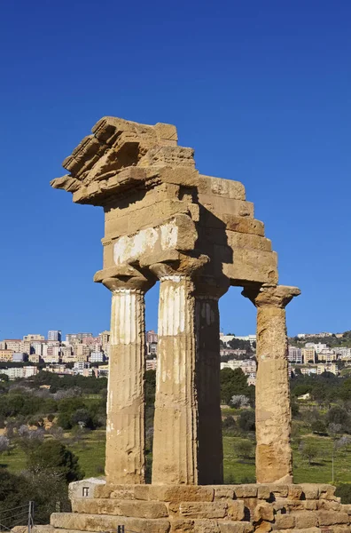 Italia Sicilia Agrigento Valle Los Templos Griegos Castore Templo Polluce —  Fotos de Stock