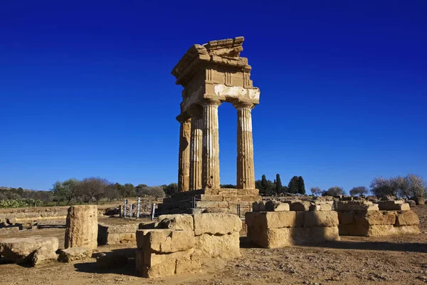 Talya Sicilya Agrigento Yunan Tapınak Vadisi Castore Polluce Tapınağı Hera — Stok fotoğraf