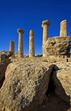 İtalya, Sicilya, Agrigento, Yunan Tapınak Vadisi, Herkül Tapınağı sütunları