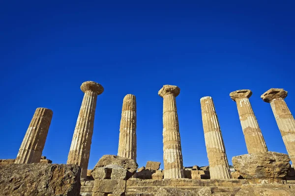 Italië Sicilië Agrigento Griekse Tempelvallei Tempelzuilen Van Hercules — Stockfoto