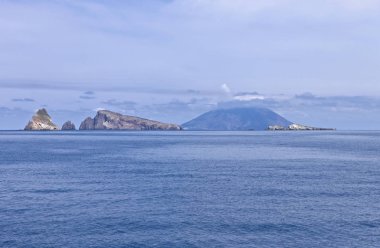 İtalya, Sicilya, Tiren Denizi, Aeolian Islands, Stromboli yanardağ görüntüleme 