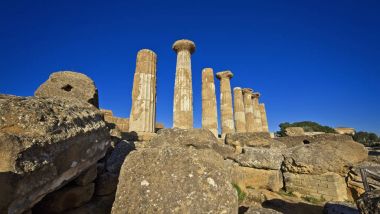 İtalya, Sicilya, Agrigento, Yunan Tapınak Vadisi, Herkül Tapınağı sütunları