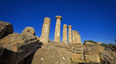 İtalya, Sicilya, Agrigento, Yunan Tapınak Vadisi, Herkül Tapınağı sütunları