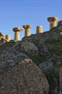 İtalya, Sicilya, Agrigento, Yunan Tapınak Vadisi, Herkül Tapınağı sütunları