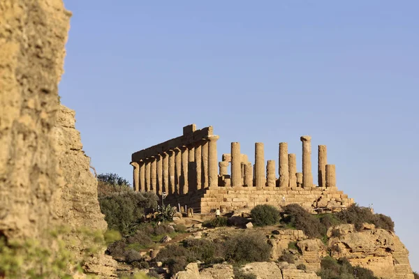 Itália Sicília Agrigento Vale Dos Templos Gregos Templo Juno 480 — Fotografia de Stock