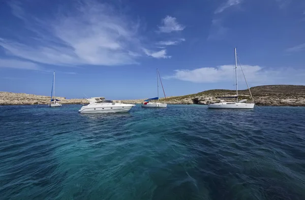 Isola Malta Veduta Della Costa Rocciosa Meridionale Dell Isola Comino — Foto Stock