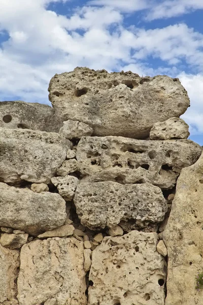 Malta Adası Gozo Ggantija Tapınak 3600 3000 Kalıntıları Megalitik Kompleks — Stok fotoğraf