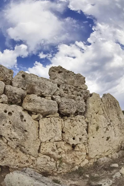 Ostrov Malta Gozo Ruiny Chrámů Ggantija 3600 3000 Megalitické Komplex — Stock fotografie