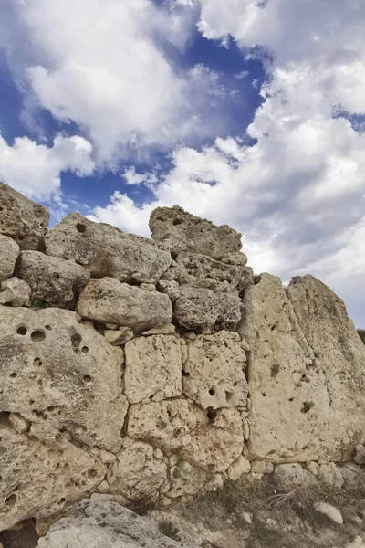 Malta Island Gozo Ruins Ggantija Temples 3600 3000 Megalithic Complex — Stock Photo, Image