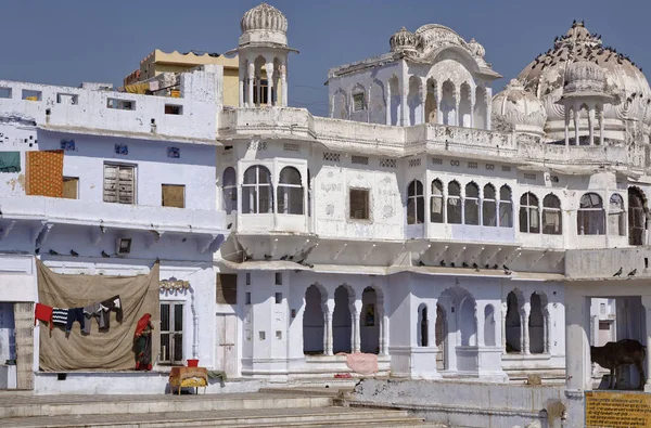 Índia Rajasthan Pushkar Fachada Edifício Velho — Fotografia de Stock