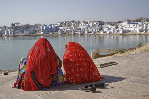 Indien Rajasthan Pushkar Indische Frauen Heiligen See — Stockfoto