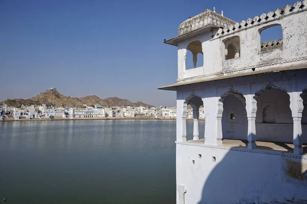 Índia Rajasthan Pushkar Vista Cidade Lago Sacred — Fotografia de Stock