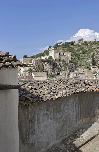 Италия Sicily Scicli Ragusa Province View Baroque Town — стоковое фото