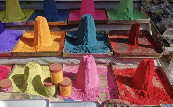 India Rajasthan Pushkar Kleurrijke Make Poeders Koop Een Lokale Markt — Stockfoto