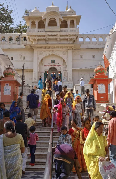 India Rajasthan Pushkar January 2007 Indian People Hindu Temple Editorial — Stock Photo, Image
