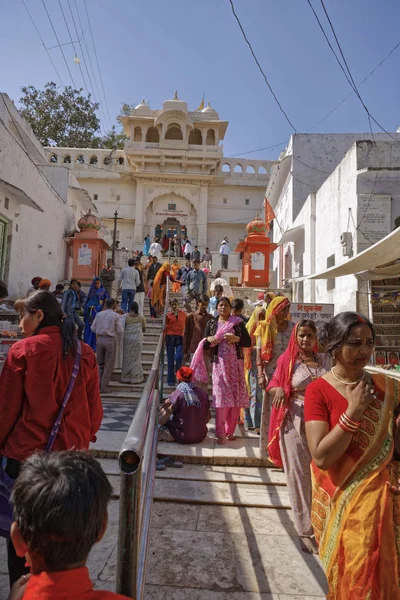 Hindistan Rajasthan Pushkar Ocak 2007 Hint Insanlara Bir Hindu Tapınağı — Stok fotoğraf
