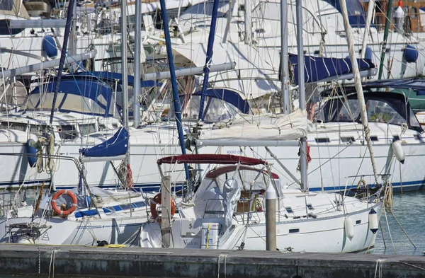 Italien Sizilien Mittelmeer Marina Ragusa Mai 2018 Segelboote Hafen Leitartikel — Stockfoto