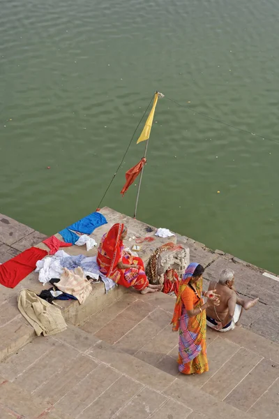 Inde Rajasthan Pushkar Janvier 2007 Pèlerins Bord Lac Sacré Éditorial — Photo