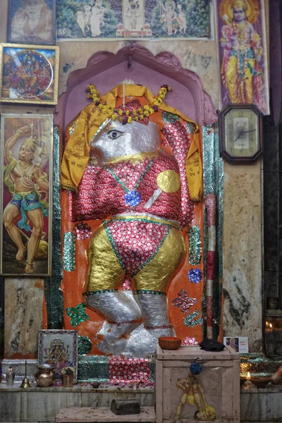 Inde Rajasthan Pouchkar Statue Religieuse Dans Temple Hindou — Photo