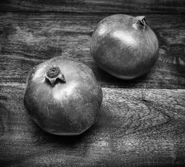 Pomegranates Wooden Table — Stock Photo, Image