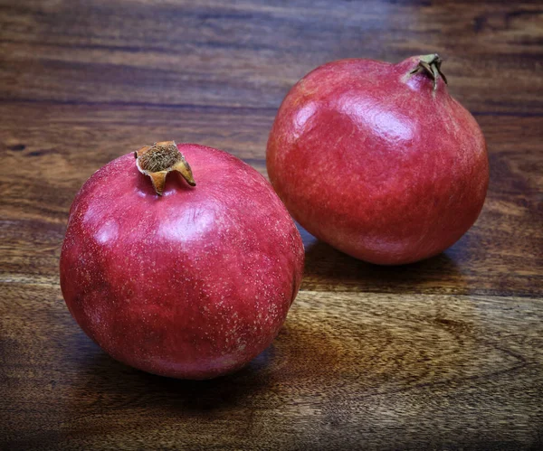 Pomegranates Wooden Table — Stock Photo, Image