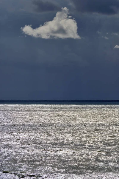 Ιταλία Σικελία Μεσόγειος Θάλασσα Θυελλώδη Σύννεφα Στο Κανάλι Της Σικελίας — Φωτογραφία Αρχείου