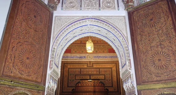 Marocko Marrakech Bahia Palace Utsikt Över Ingången Till Palatset — Stockfoto