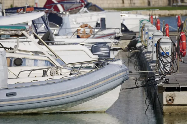 Italien Sizilien Mittelmeer Marina Ragusa Provinz Ragusa November 2019 Motorboote — Stockfoto