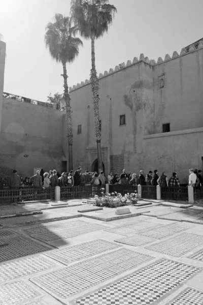 Marocco Marrakech Tombes Saadiennes Palace Novembre 2019 Visitatori Palazzo Editoriale — Foto Stock