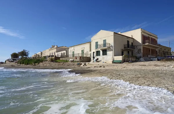 Italy Sicily Mediterranean Sea Sampieri Ragusa Province Old Buildings Seafront — Stock Photo, Image