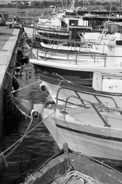 Італія Сицилія Portopalo Capo Passero Місцеві Риболовні Човни Порту — стокове фото