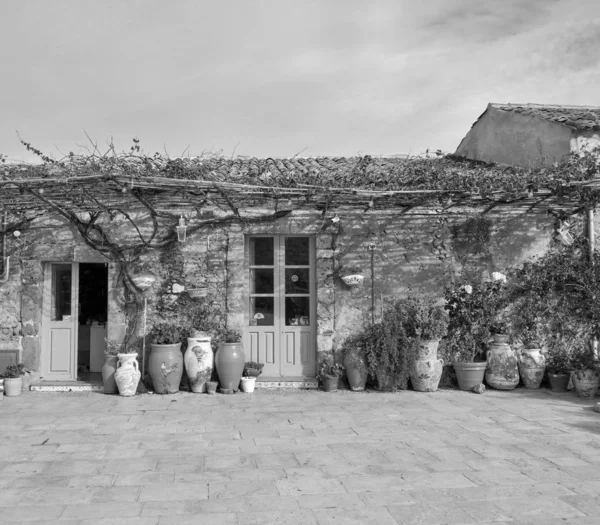 Italy Sicily Marzamemi Siracusa Province November 2019 Entrance Restaurant Central — Stock Photo, Image