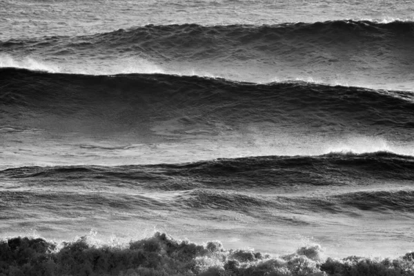 Italia Sicilia Canale Mare Mediterraneo Mosso Inverno — Foto Stock