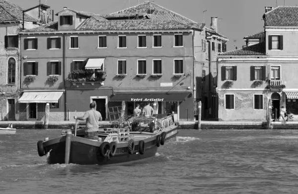 Italien Venedig Murano Båtar Kanal — Stockfoto