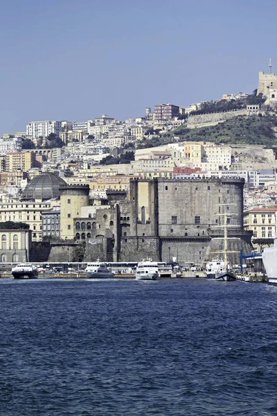 Italien Kampanien Neapel Utsikt Över Staden Hamnen Och Castel Dell — Stockfoto