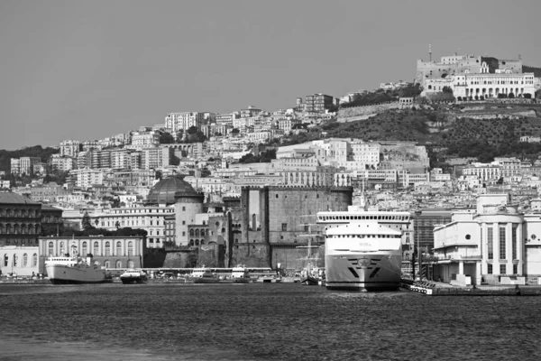 Itália Campania Nápoles Vista Para Cidade Porto Castel Dell Ovo — Fotografia de Stock