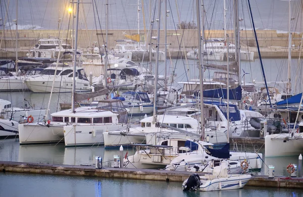 Italie Sicile Méditerranée Marina Ragusa Province Raguse Décembre 2019 Yachts — Photo