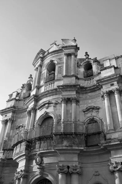 Itálie Sicílie Scicli Provincie Ragusa Barokní Fasáda Kostela Jana Stol — Stock fotografie