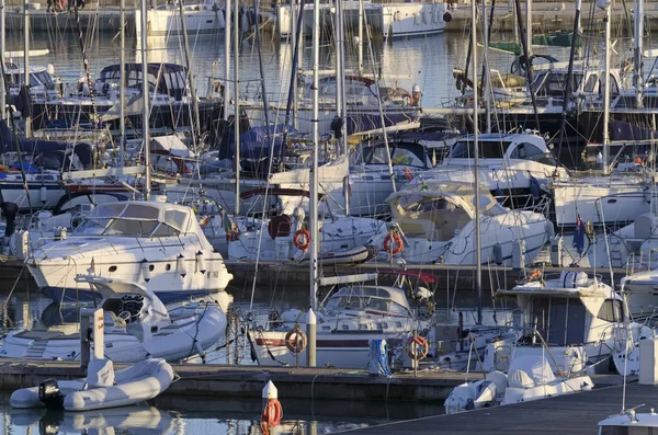 Italien Sizilien Mittelmeer Marina Ragusa Provinz Ragusa Dezember 2019 Motorboote — Stockfoto